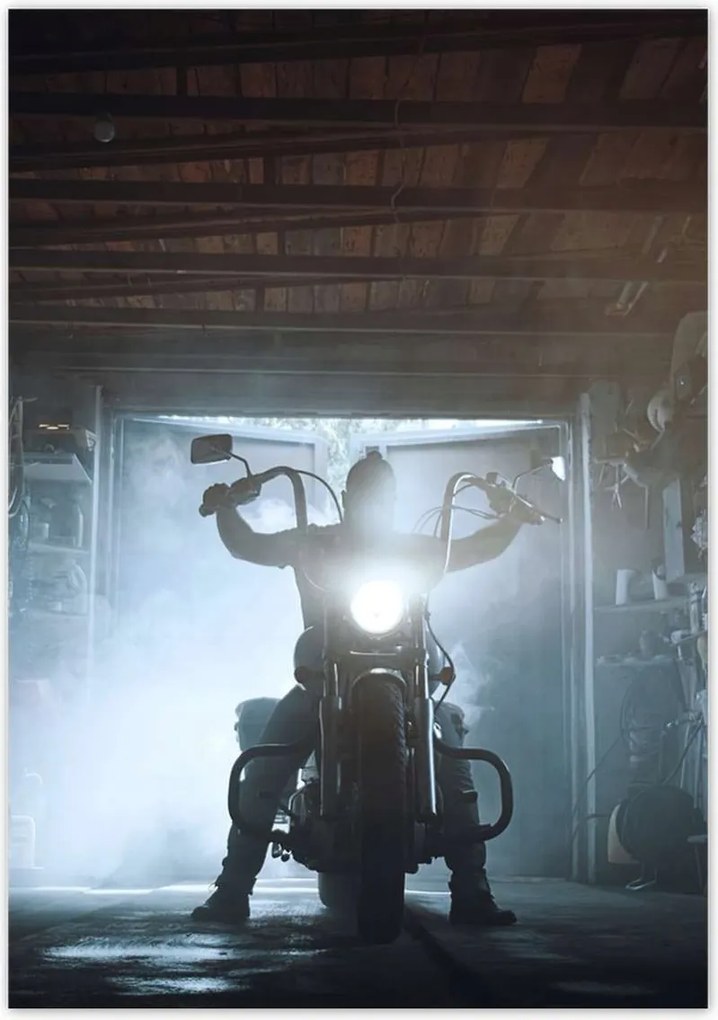 Poszterek 70x100 Egy motoros garázsában