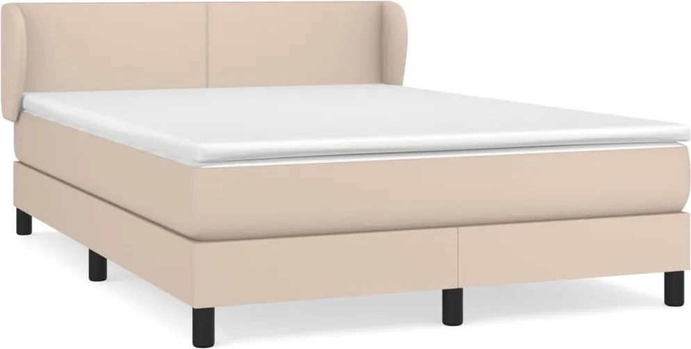 vidaXL cappuccino színű műbőr rugós ágy matraccal 140 x 190 cm