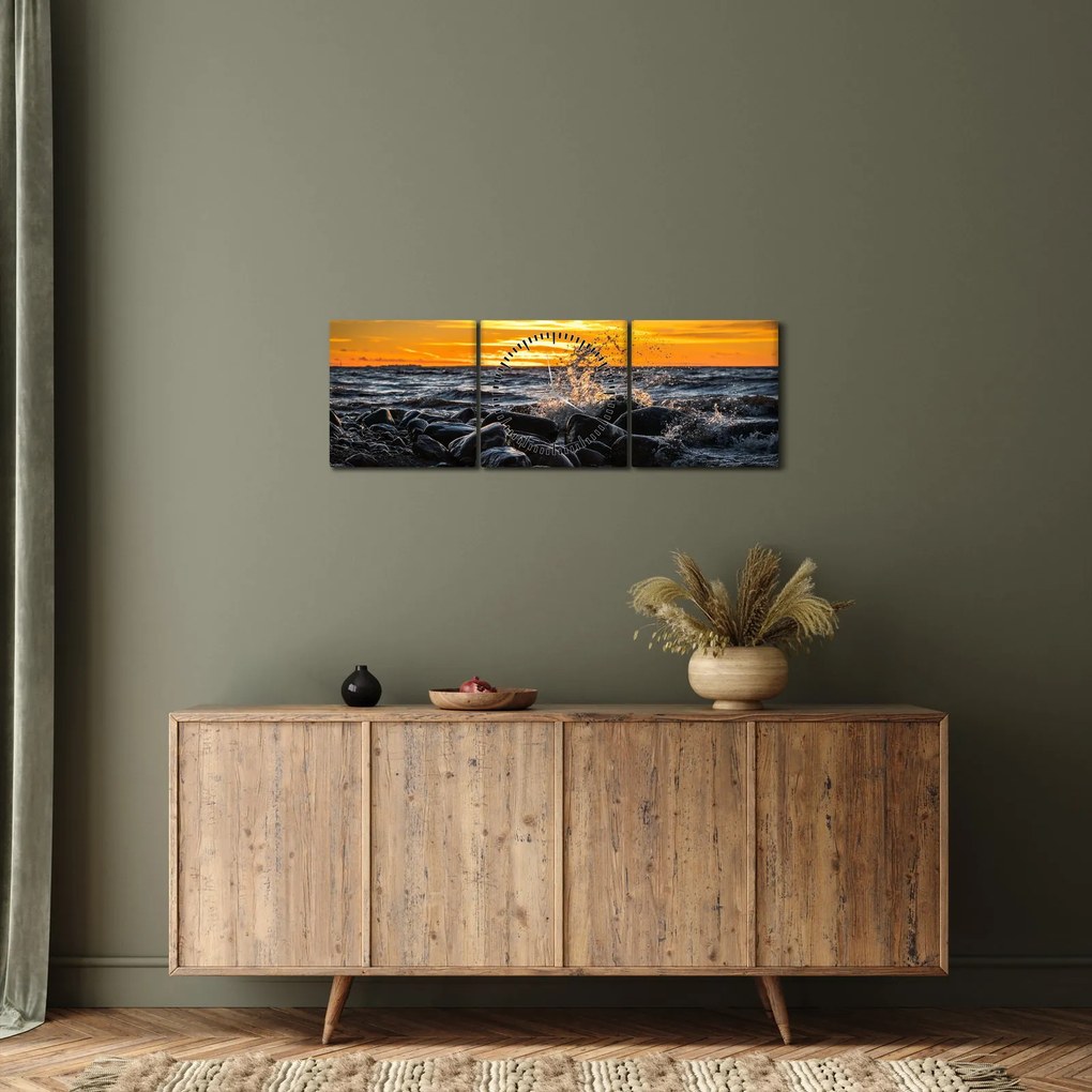 A tenger hullámai képe (órával) (90x30 cm)