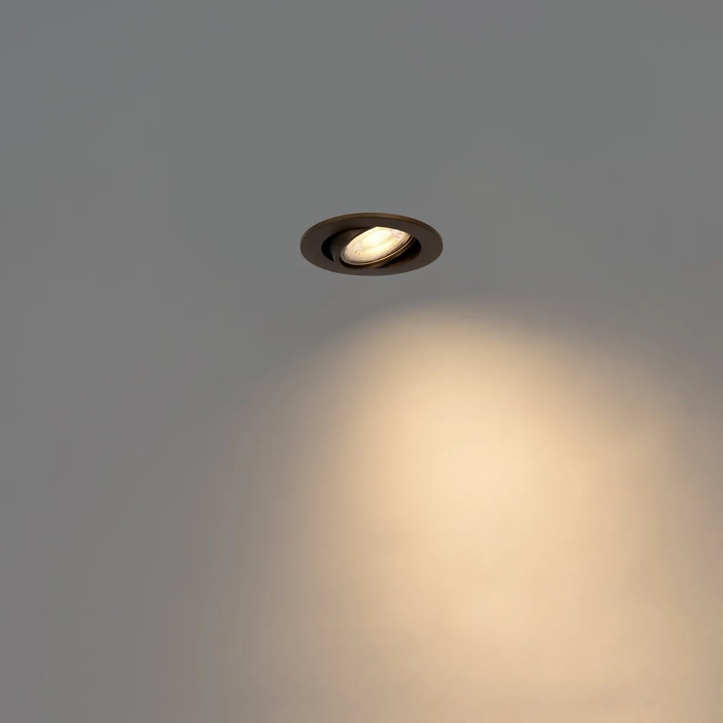 Modern süllyesztett spotlámpa sötét bronz, dönthető - Cisco