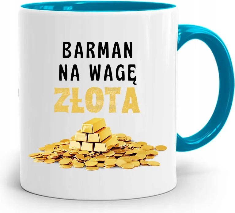 Kék Bögre Csaposnak Arany Mérleg Ajándék fényképes nyomtatással