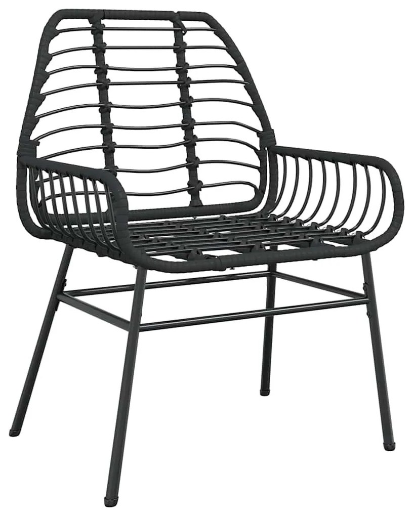 5 részes fekete polyrattan üveg kerti étkezőgarnitúra