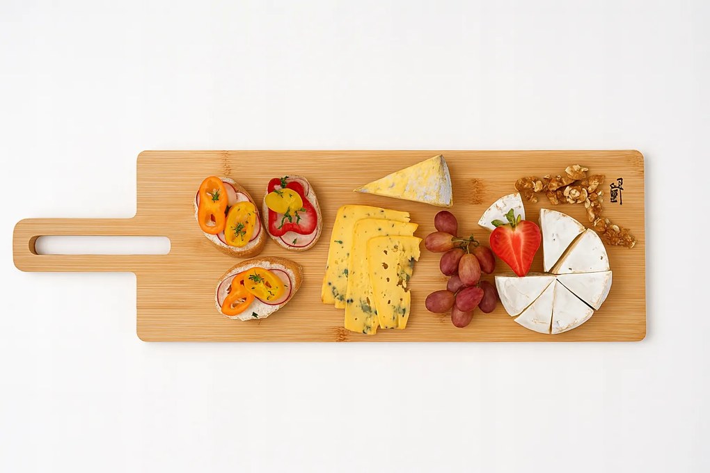 Bambusz vágódeszka 50x15x1,2cm tálaláshoz dekoratív Fa Ravi