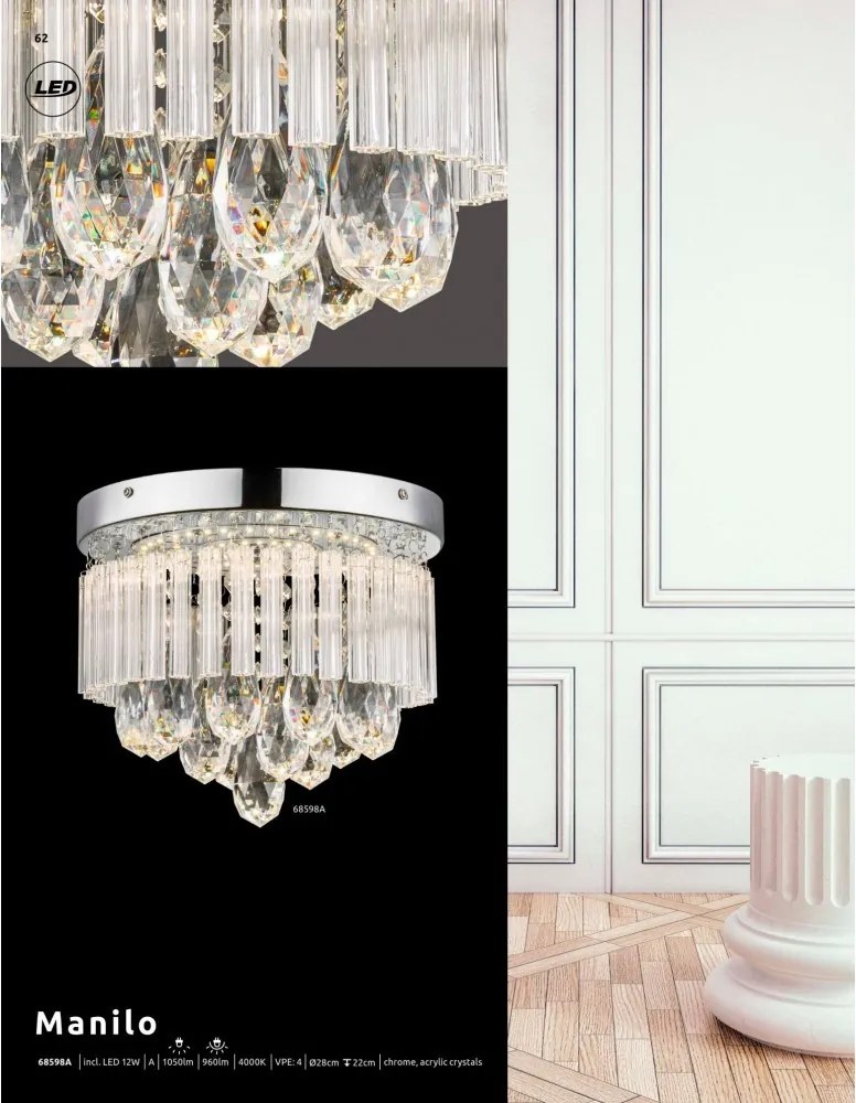Mennyezeti Lámpa Kristály MANILO GLOBO-68598A