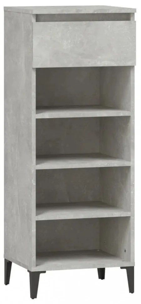 betonszürke szerelt fa cipőtartó 40x36x105 cm