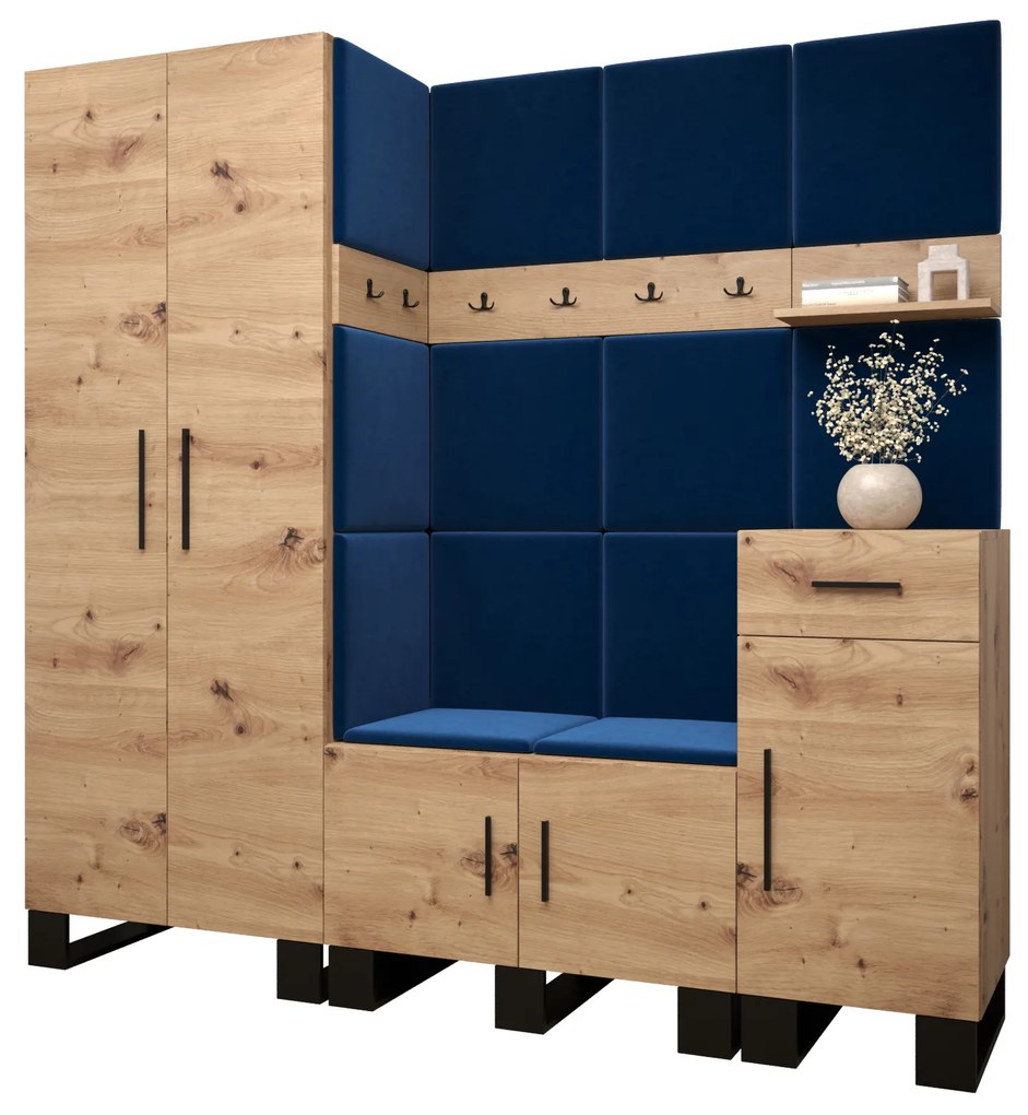 Előszobabútor Amanda 1 (artisan tölgy + kék). 1085862