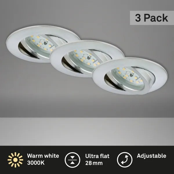 Briloner 7209-039 - 3 darabos LED készlet fürdőszobai süllyesztett lámpatest ATTACH LED/5W/230V IP23