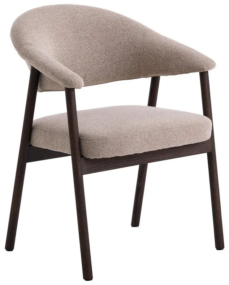 Bézs tölgyfa karfás étkezőfotel szett 2 db-os Elk – Unique Furniture