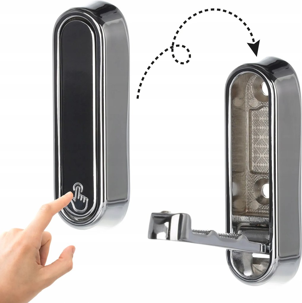 Ruhaakasztó előszoba fürdőszobai gardrób fali tartó króm