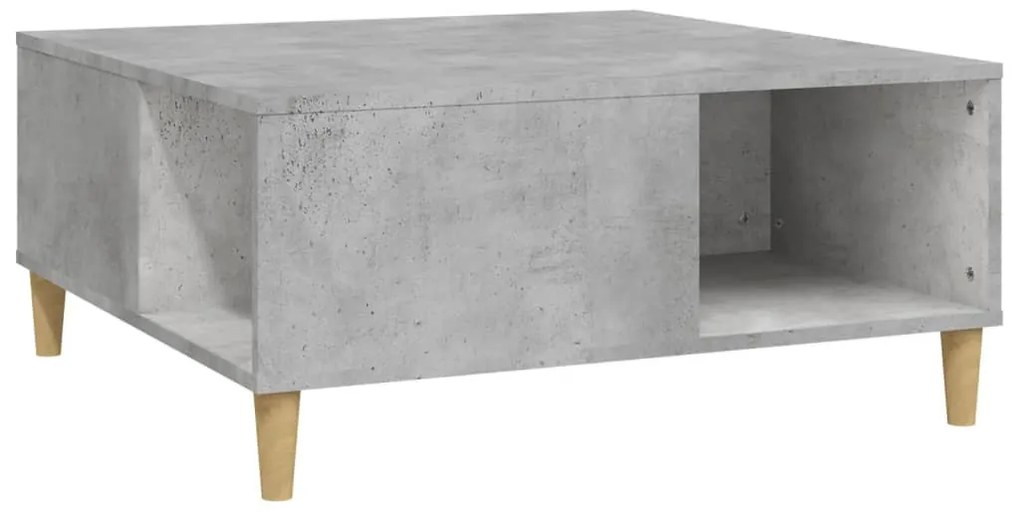 Betonszürke szerelt fa dohányzóasztal 80x80x36,5 cm