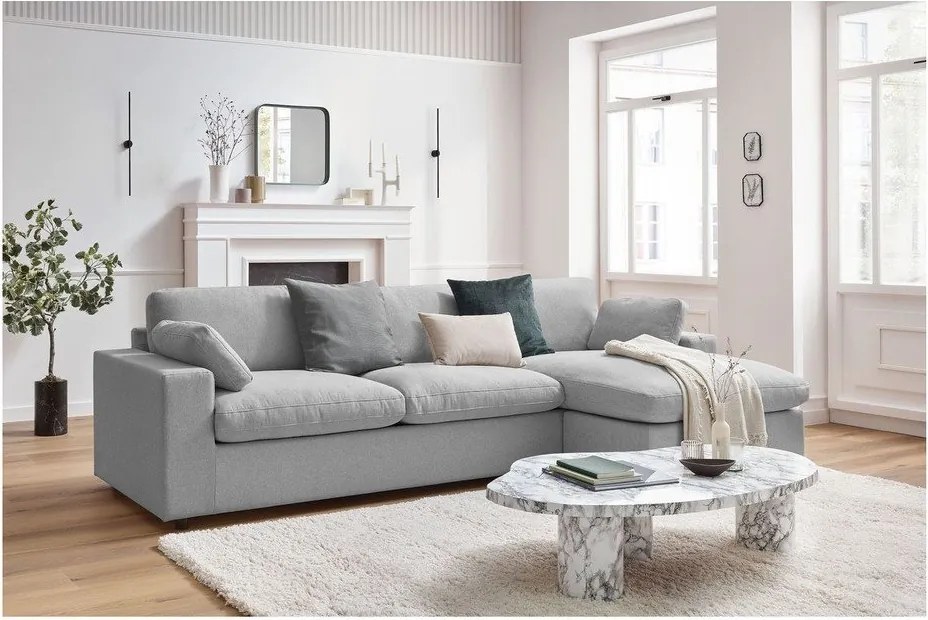 Világosszürke sarokkanapé Belair – Bobochic Paris