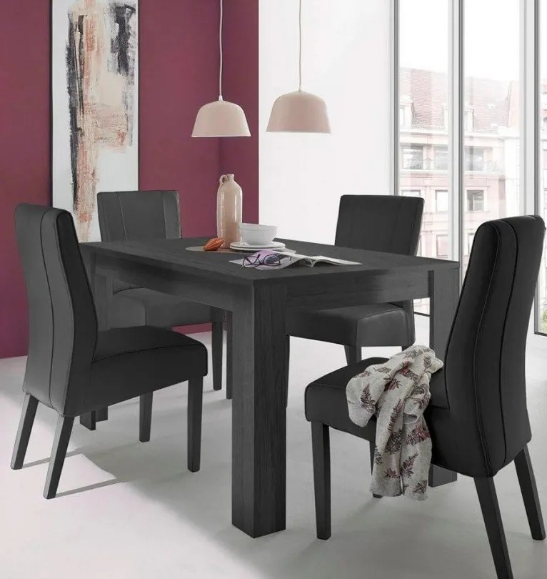 RIMINI asztal, 137 - 185 x 90 cm, laminált fekete kőris