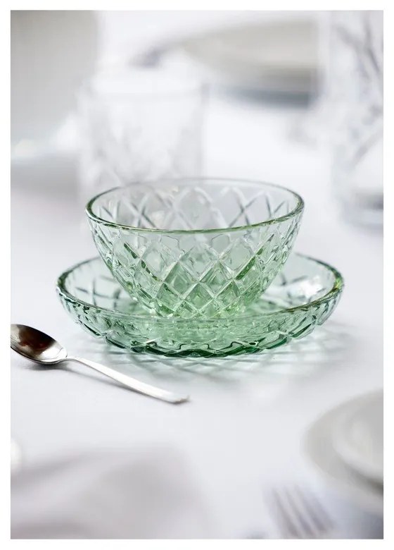 Zöld üveg tálka szett 4 db-os 325 ml Sorrento – Lyngby Glas