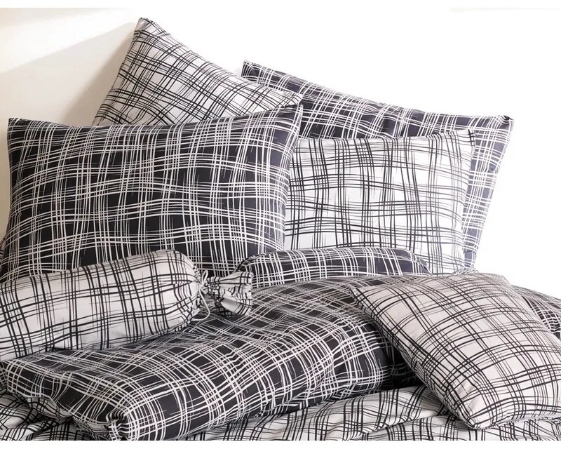BedTex Pamut ágynemő Straw fekete, 220 x 200 cm, 2db 70 x 90 cm