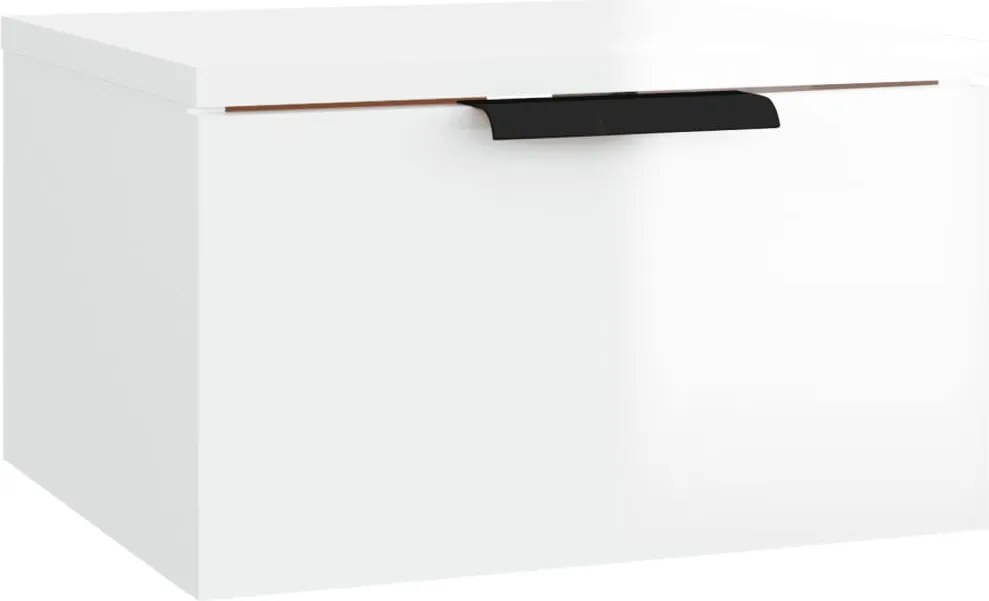 vidaXL magasfényű fehér falra szerelhető éjjeliszekrény 34x30x20 cm
