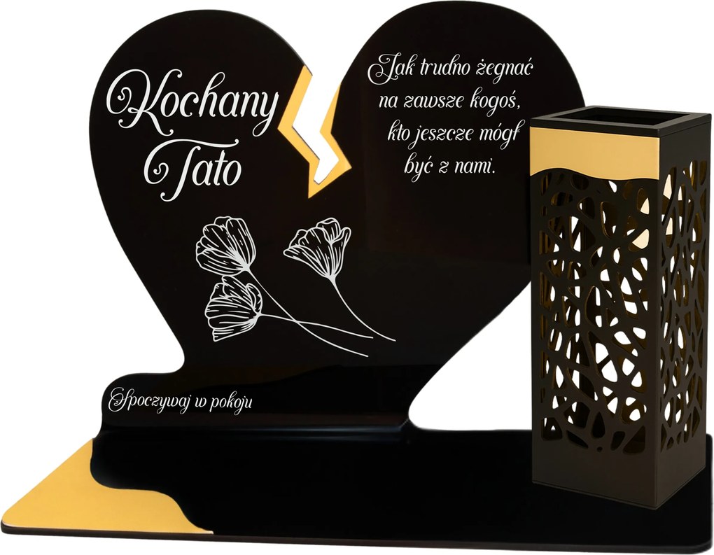 Szoláris Gyertya Apának Led-es Sírra, Temetőbe, Szoláris Sírlámpa, Arany Színű