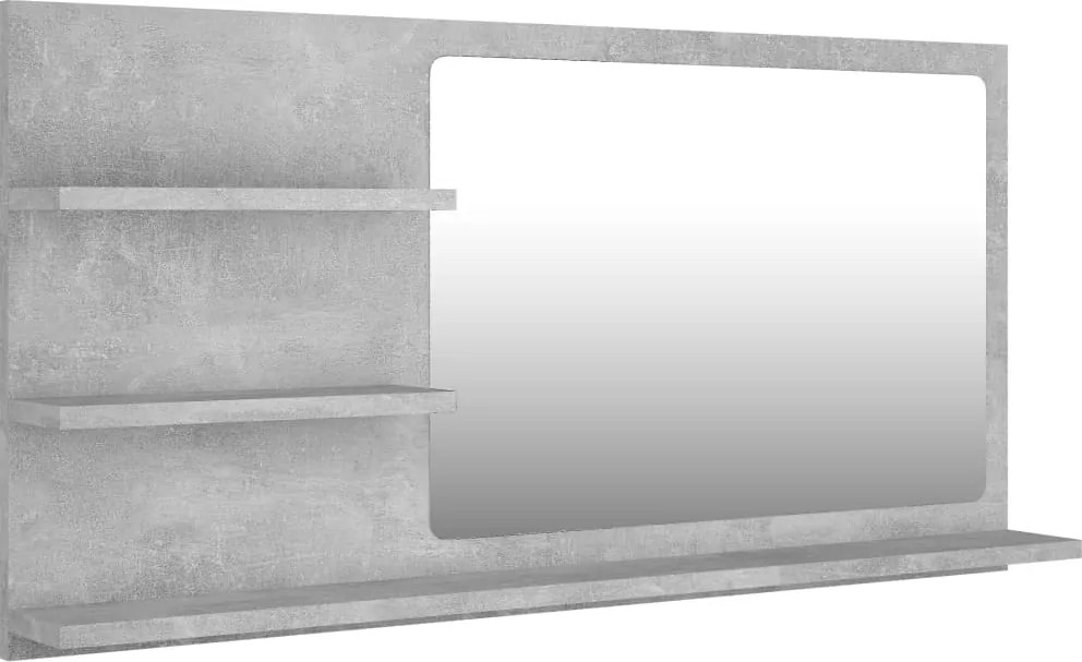 vidaXL betonszürke szerelt fa fürdőszobai tükör 90 x 10,5 x 45 cm
