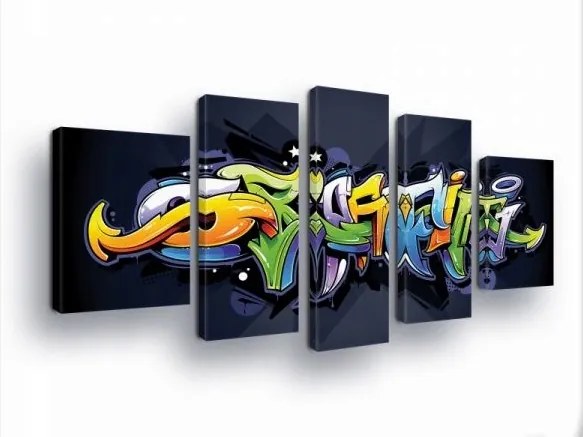 Vászonkép 170x100 Graffiti Street art Urban Színes Dinamikus Modern