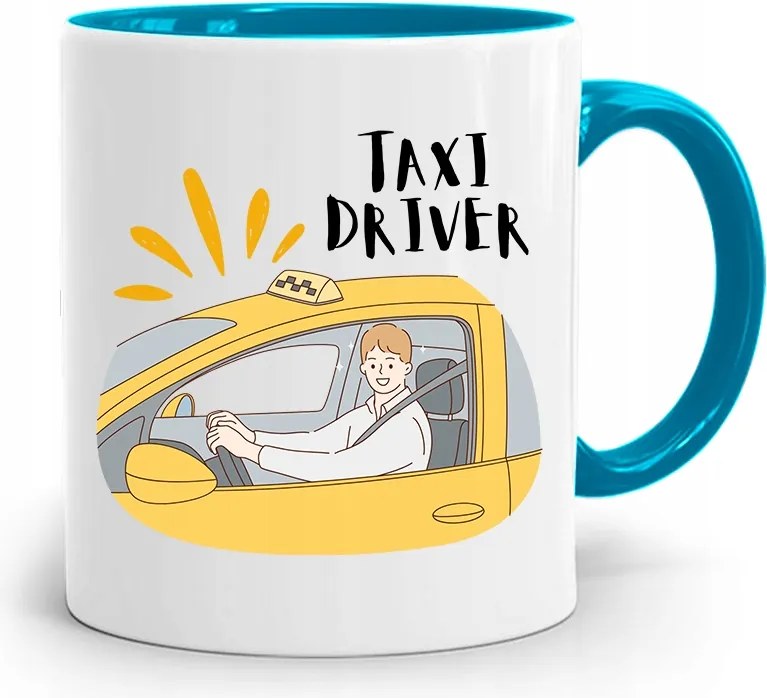 Kék Bögre Taxisofőrnek Taxi Driver Ajándék fényképes nyomattal