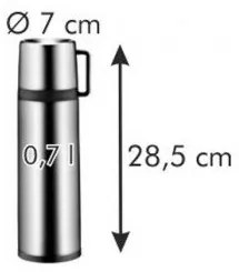 Tescoma CONSTANT termosz palack pohárral, 0,7 l, rozsdamentes acél, 0,7 l