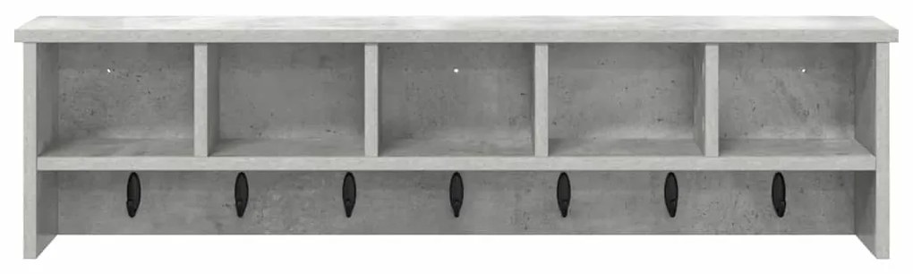 Fali Kabáthorog polcokkal Beton szürke 100 x 16 x 26 cm Faanyag