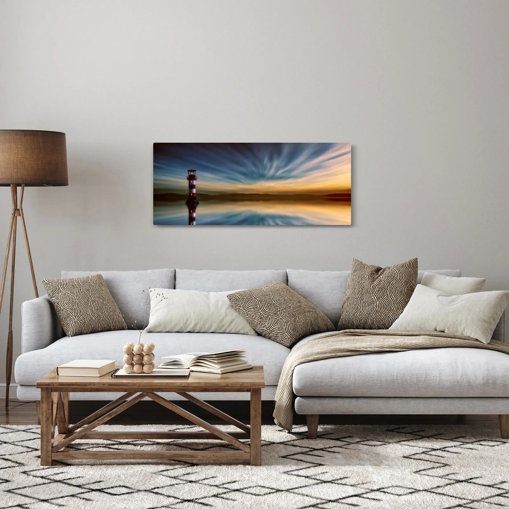 Vászonkép - Világítótorony a tengeren (120x50 cm)