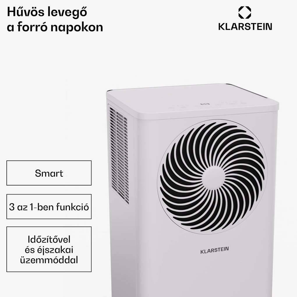Klarstein Aero Ring 7K, Smart, légkondicionáló, 7 000 BTU, mobil és intelligens, max. 25 m², hangvezérlés