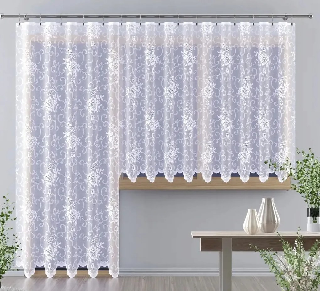 Mg Függöny 660/085 Fehér 350x230cm Kész Szalaggal