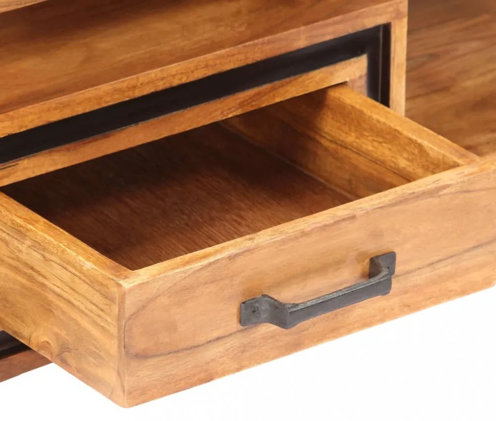 vidaXL tömör akácfa dohányzóasztal 100 x 45 x 33 cm