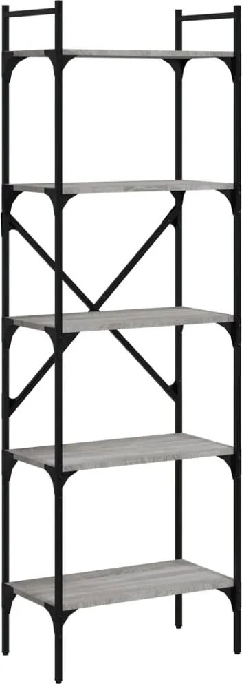 vidaXL 5 szintes szürke sonoma színű fa könyvespolc 56 x 31,5 x 174 cm