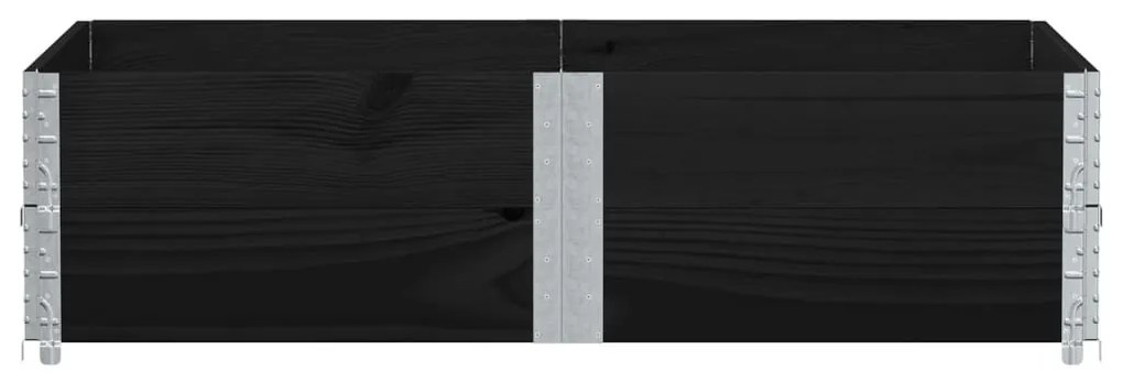 vidaXL fekete tömör fenyőfa kerti növénytartó 150 x 100 cm