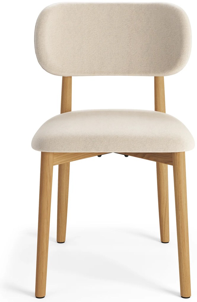 MAZZONI EXPORT ALMO Bézs (Apia 453 szövet)/lakkozott tölgyfa váz - RETRO FA SZÉK NAPPALIBA ÉTKEZŐBE KONYHÁBA