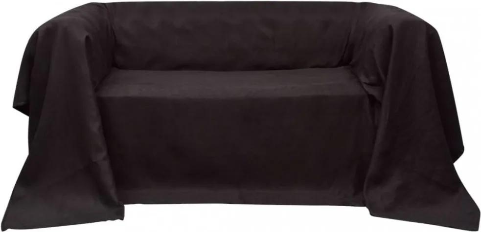 Mikro szálas kanapé terítő / védőhuzat 270 x 350 cm barna