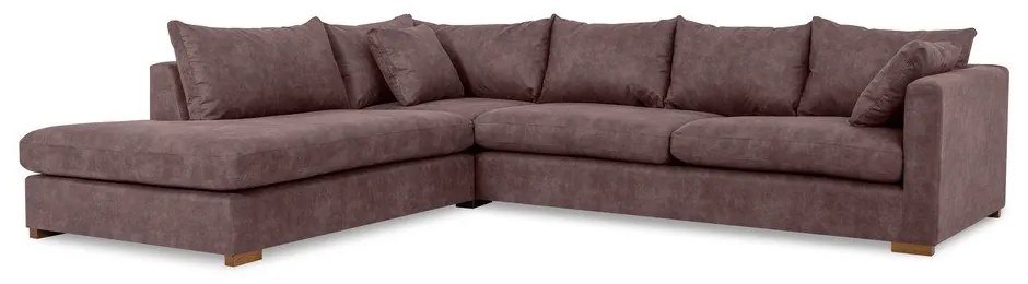 Sötétbarna bőrutánzat sarokkanapé (bal oldali) Hamburg – Scandic