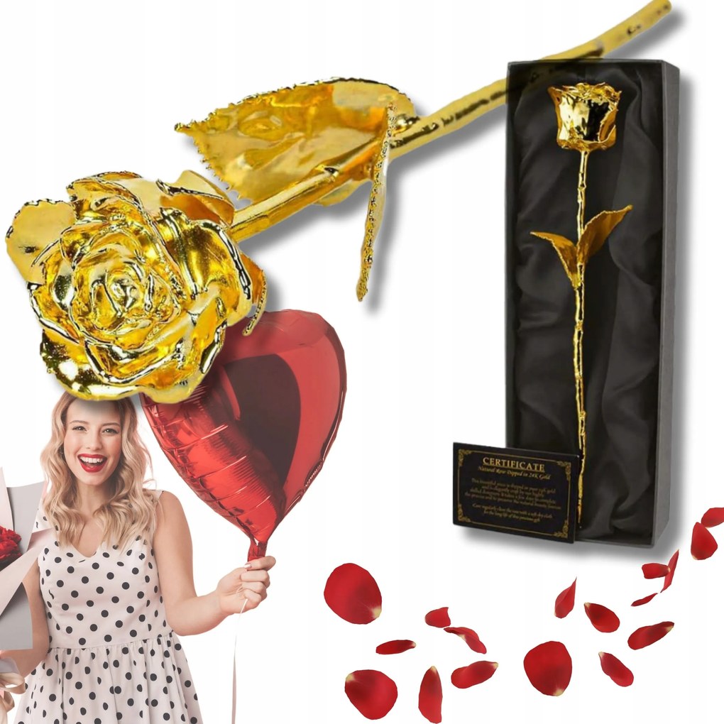 Arany Örök Rózsa Nőnapi Ajándék Anyukáknak Arany 24 karát