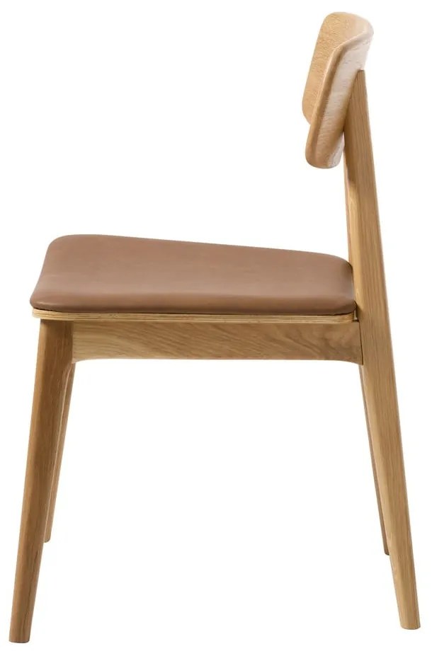 Konyakbarna-natúr színű bőrutánzat étkezőszék Livo – Unique Furniture
