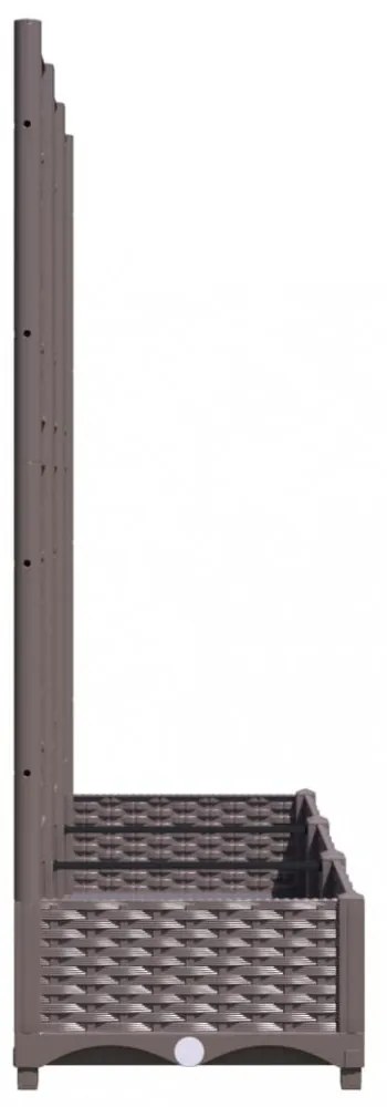 barna polipropilén rácsos kerti ültetőláda 120 x 40 x 121,5 cm