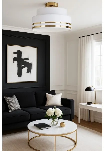 Mennyezeti lámpa TAMI 1xE27/60W/230V átm. 40 cm fehér/arany