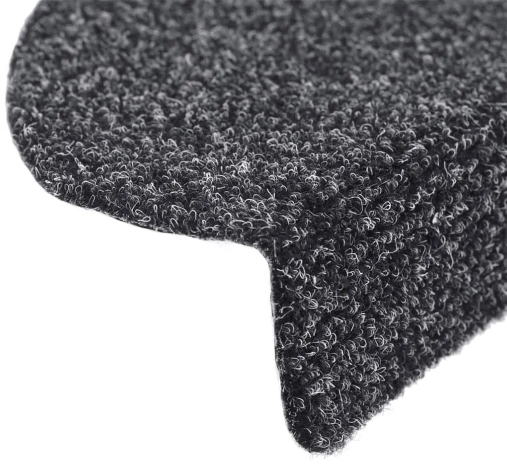 10 db öntapadós lépcsőszőnyeg, 65 x 21 x 4 cm, sötétszürke, nagy félkör alakú
