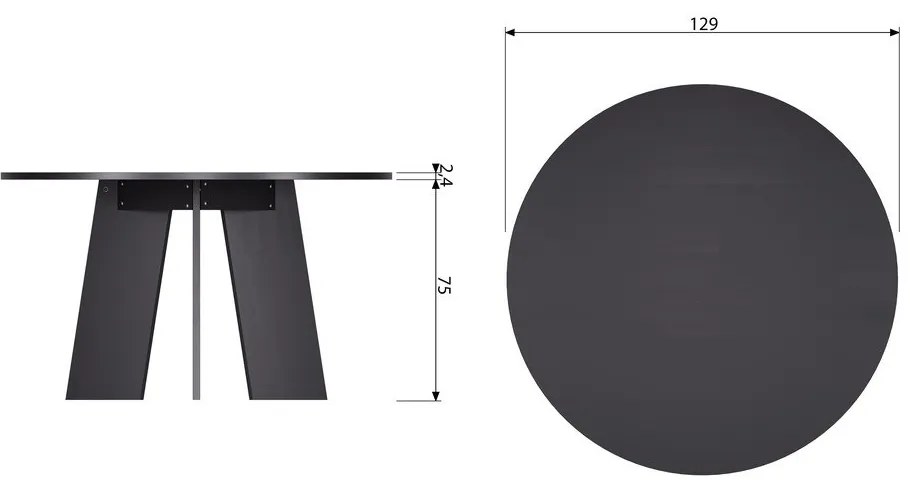Kerek étkezőasztal ø 129 cm Fries – WOOOD