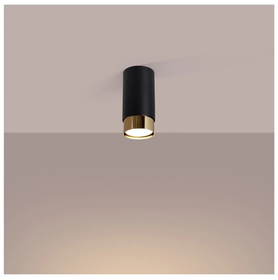 Fekete-aranyszínű mennyezeti lámpa Crown – Sollux