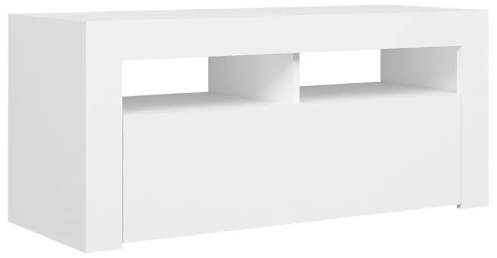 fehér TV-szekrény LED-lámpákkal 90 x 35 x 40 cm