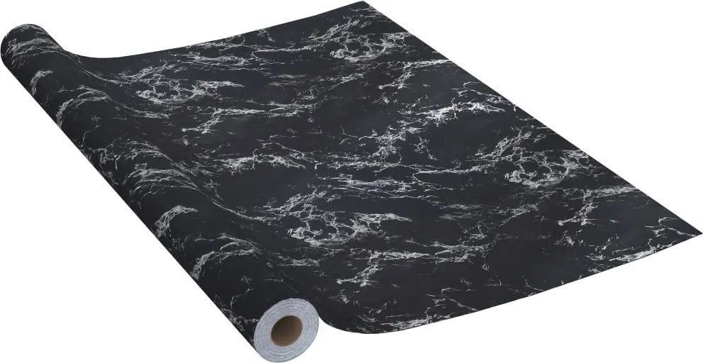 vidaXL fekete kőmintás öntapadó PVC bútorfólia 500 x 90 cm