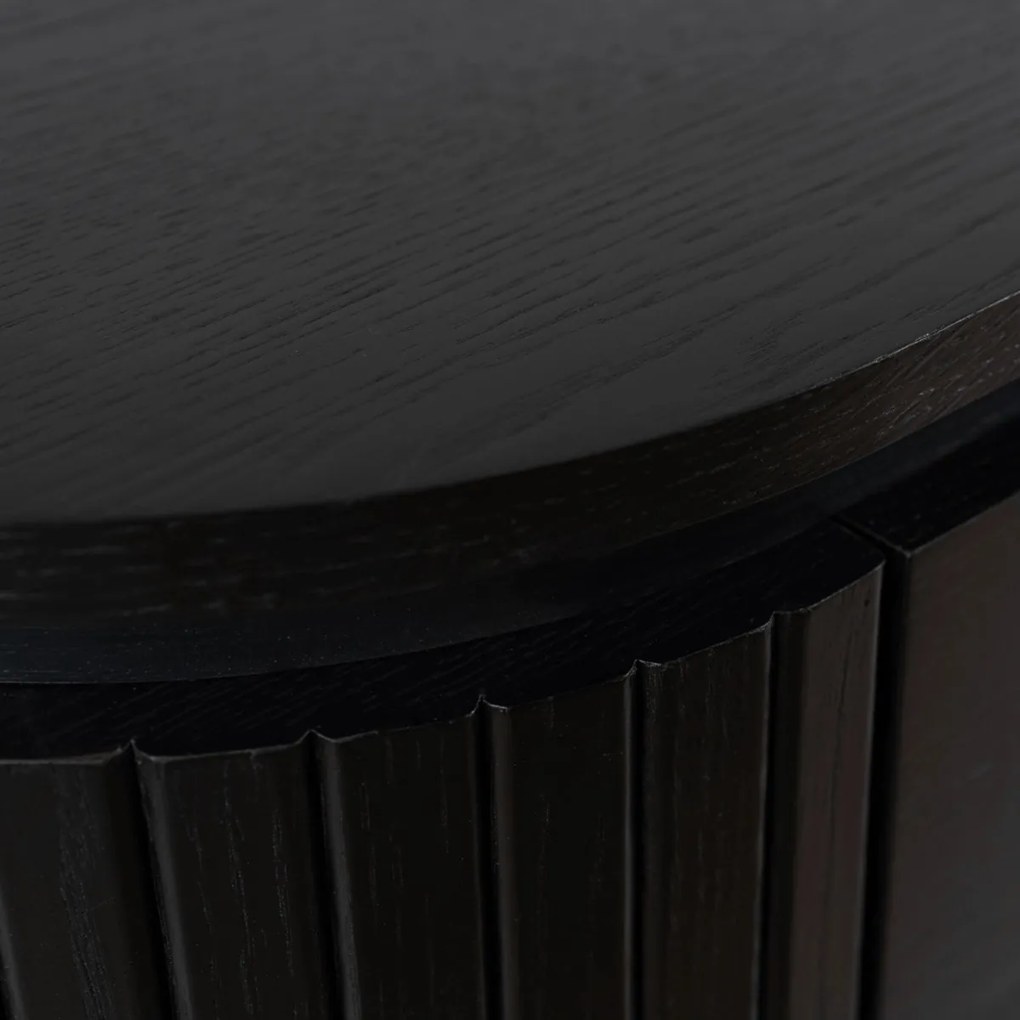 Komód 160 cm méretben, háromajtós kivitelben, fekete színben BECK