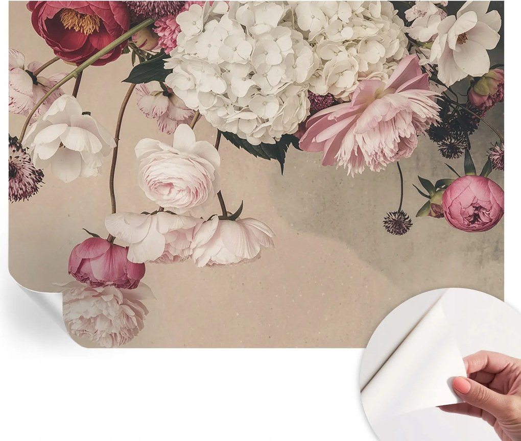 Dekoratív öntapadós fotótapéta irodába Romantikus virágok 208x146 cm