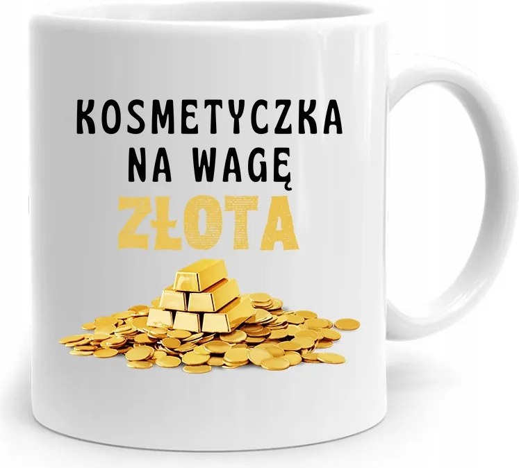 Ajándék Bögre Kozmetikai Táskáknak Arany Mérleggel, fényképes nyomtatással