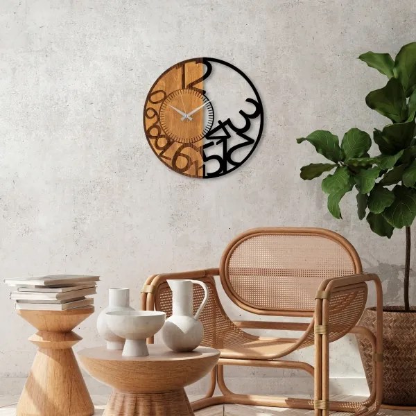 Fali óra 56 cm átmérő, 1xAA, fa/fém kivitel