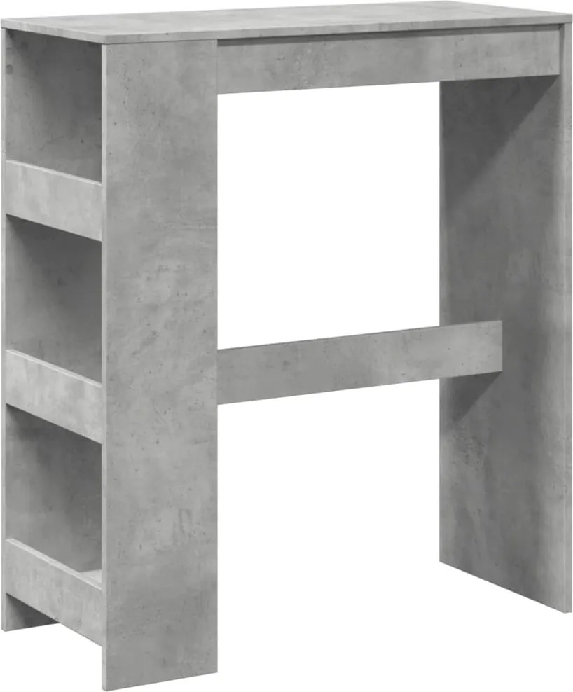 vidaXL betonszürke szerelt fa tárolórekeszes bárasztal 90x40x103,5 cm