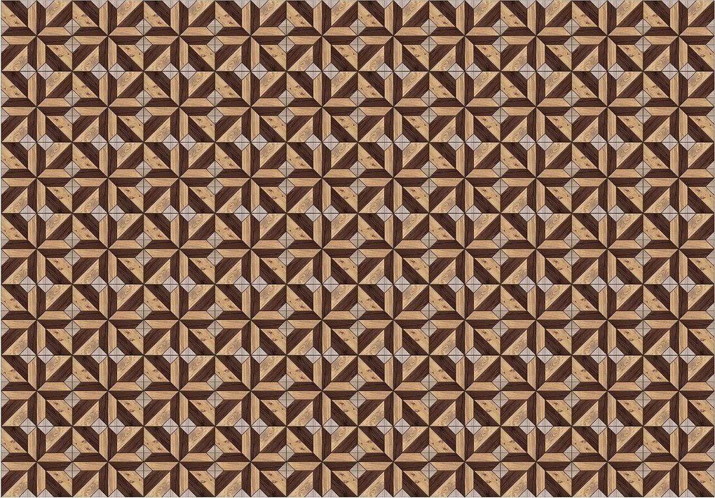 Tapéta Fa parketta geometria szimmetria bézs Vinyl barna 368x280 +ragasztó