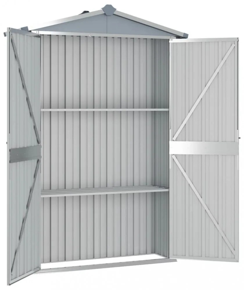 szürke horganyzott acél kerti fészer 116x45x175 cm